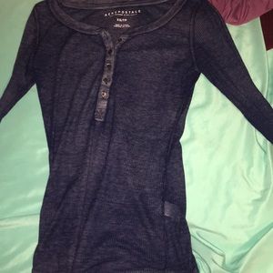 blue long-sleeve cornrow